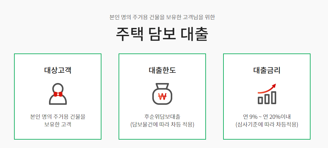 유아이크레디트대부 주택 담보 대출