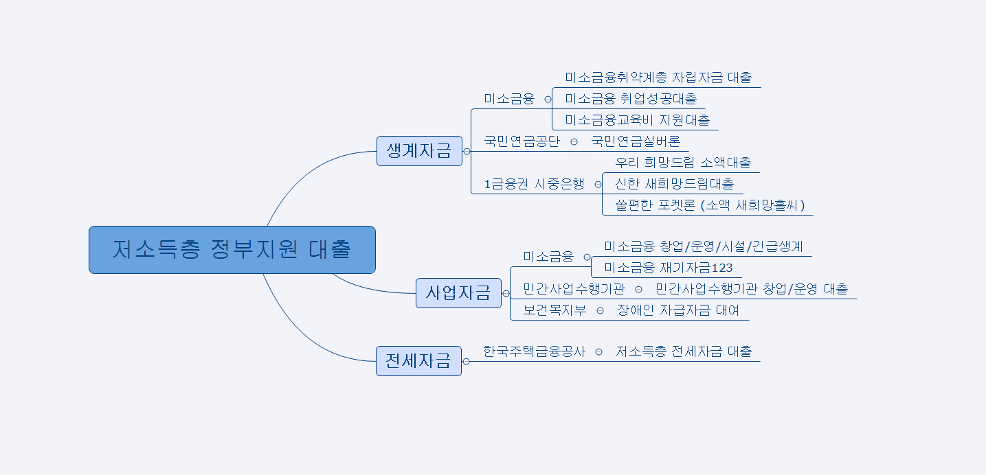 저소득층 정부지원대출 구조