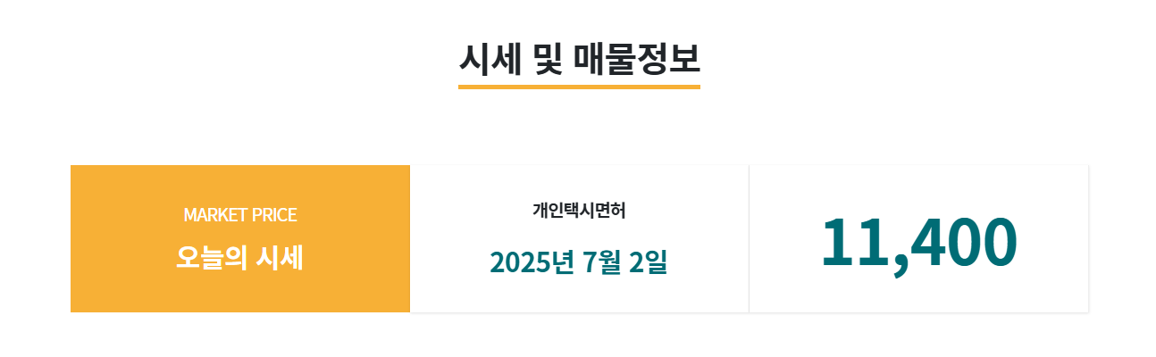 서울 개인택시 시세 넘버 시세