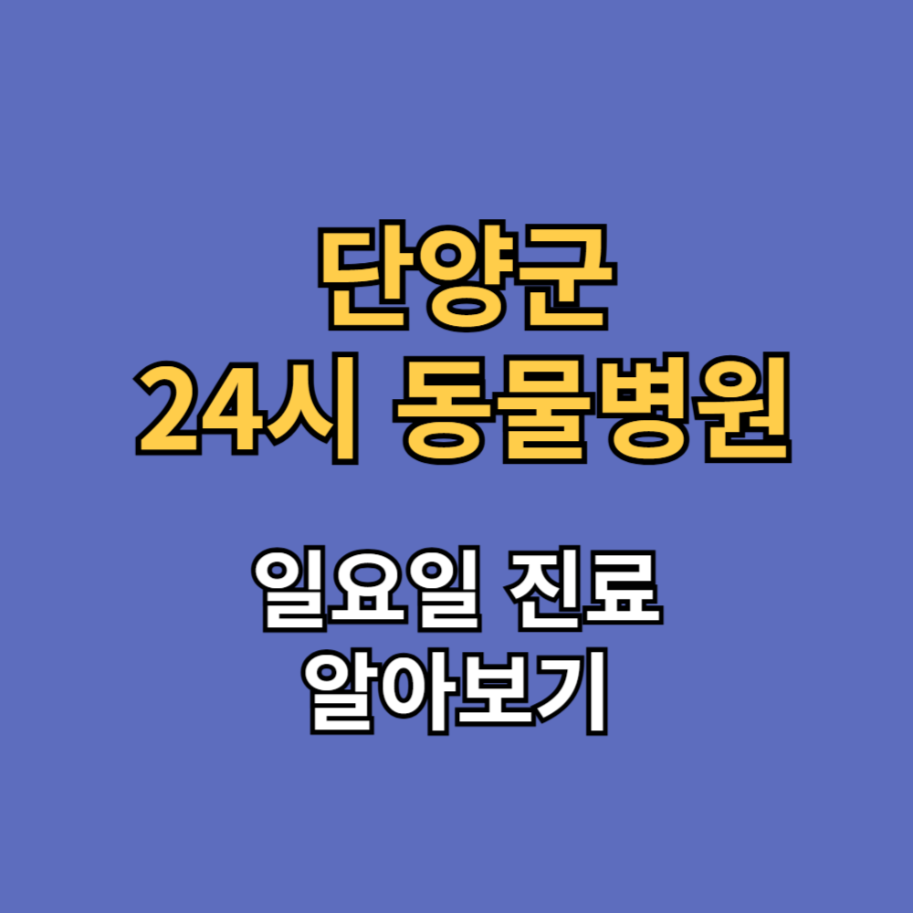 단양군 24시 동물병원