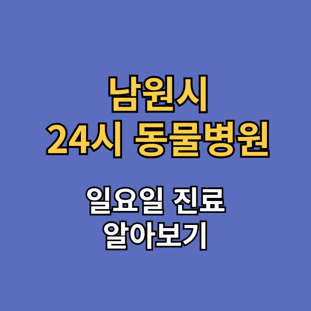 남원시 24시 동물병원