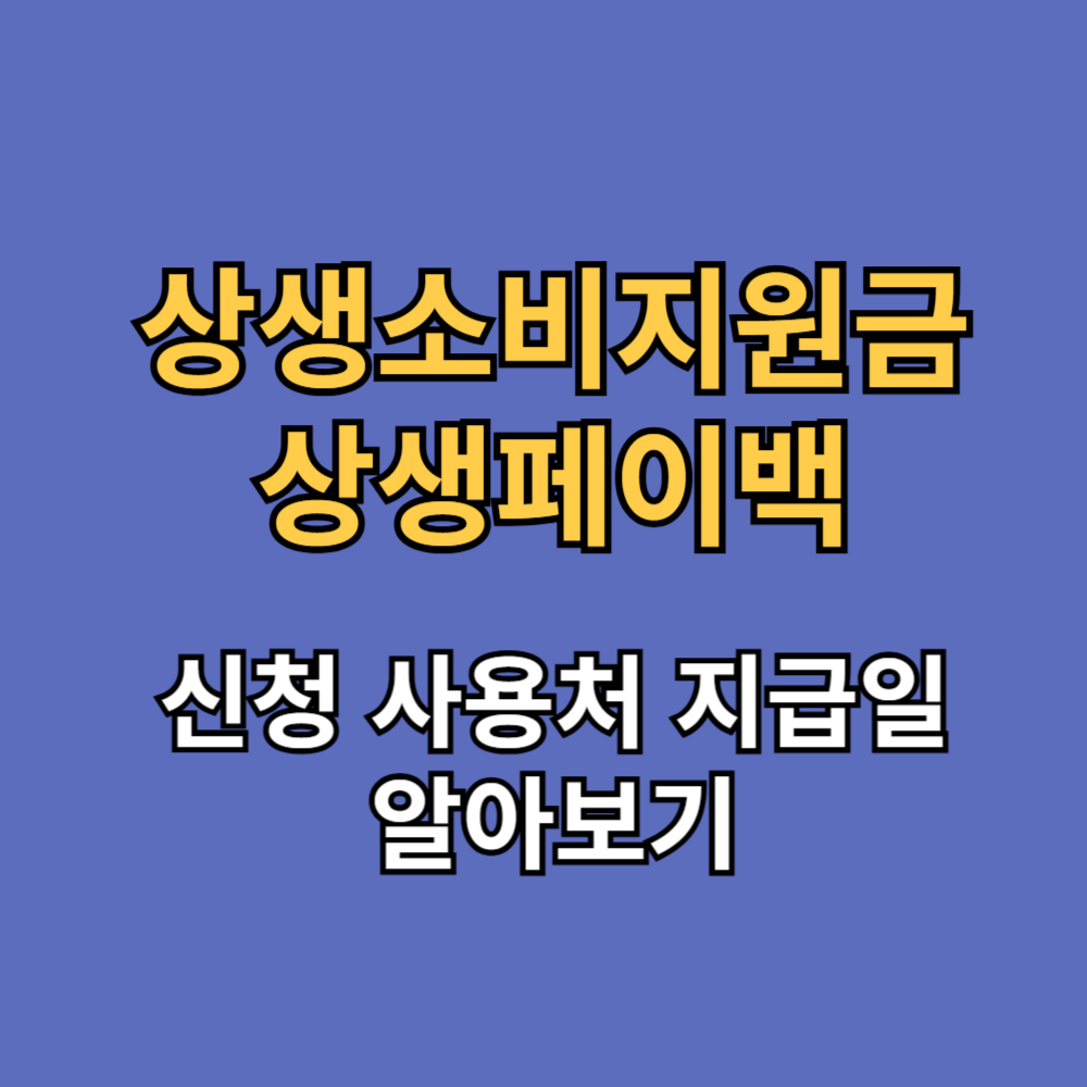 상생소비지원금 상생페이백 신청 기간 방법 대상 사용처 지급일 바로가기