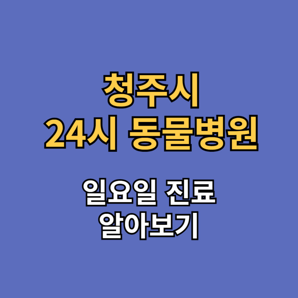 청주시 24시 동물병원 일요일 진료 동물병원