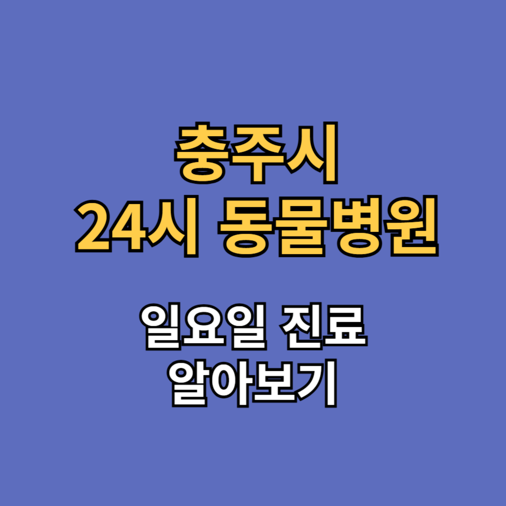 충주시 24시 동물병원 일요일 진료 동물병원