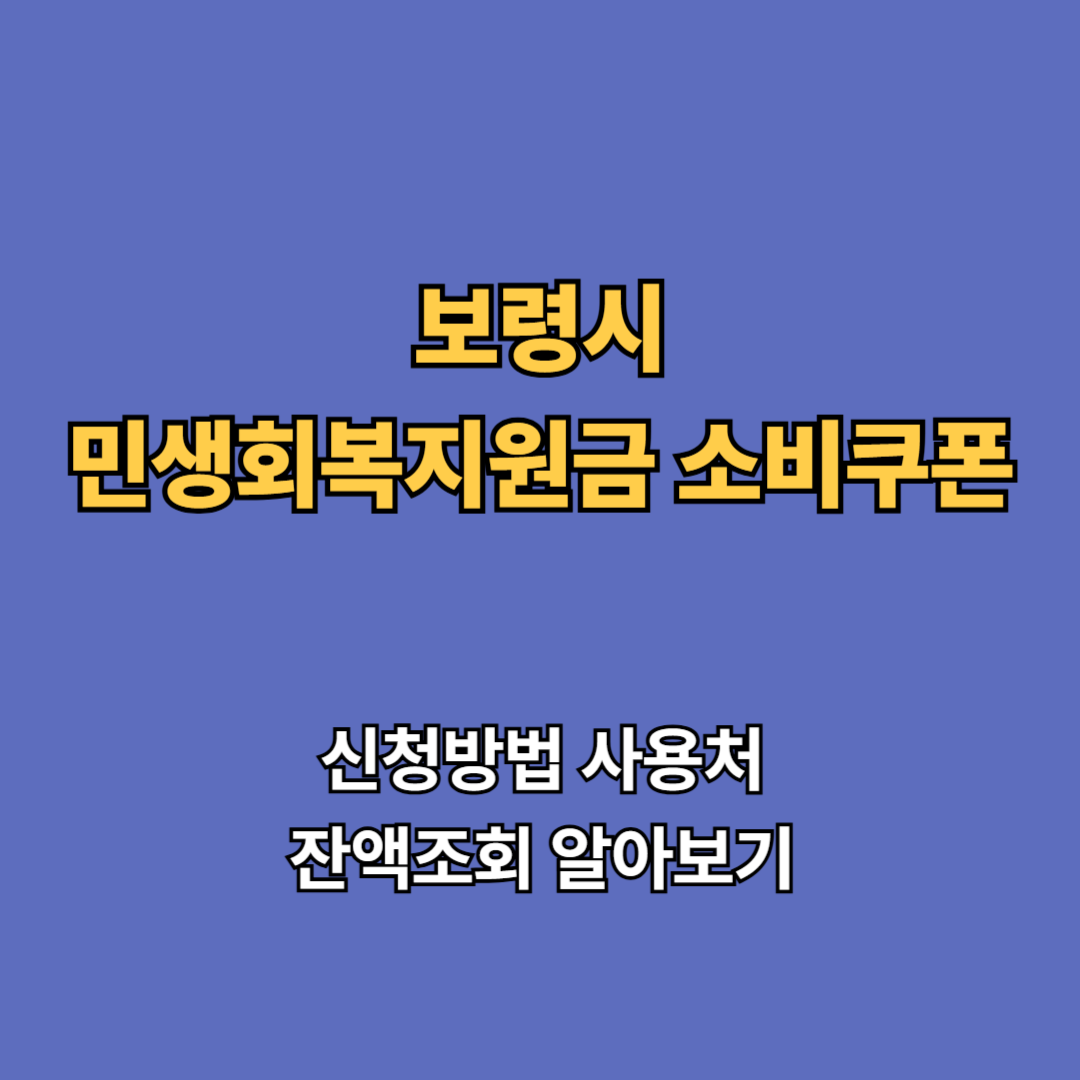 2차 보령시 민생회복지원금 2차 신청 지급일 사용처 대상 소비쿠폰 2차 확인하기