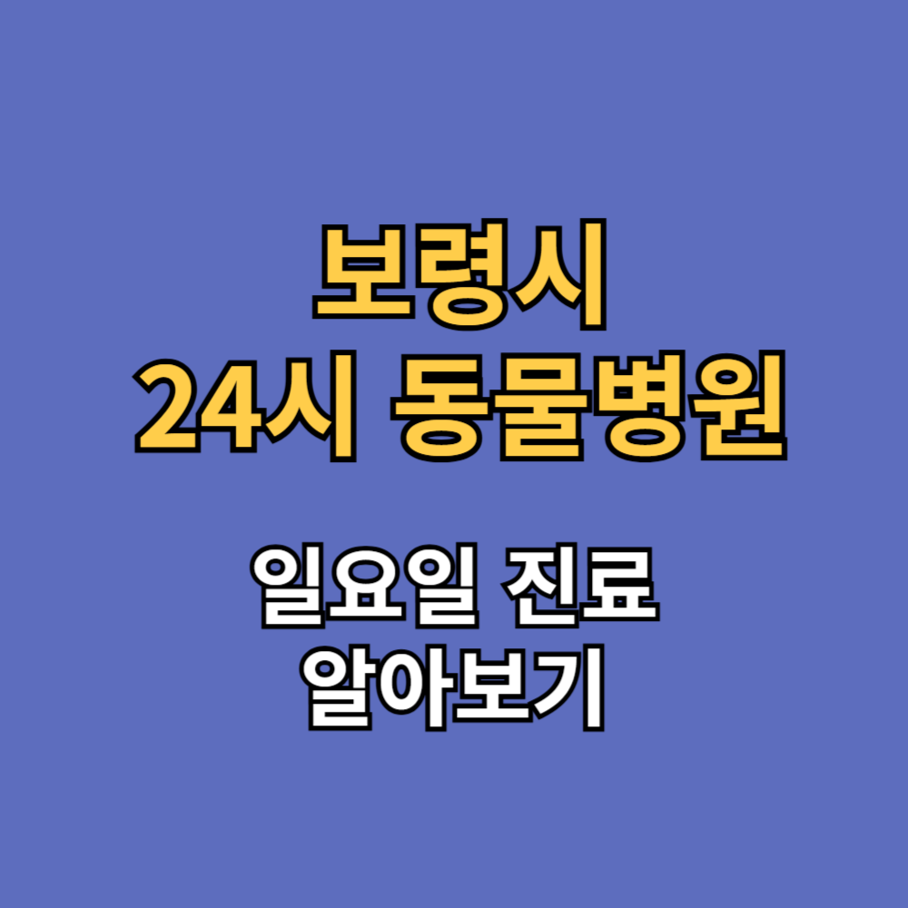 보령시 24시 동물병원