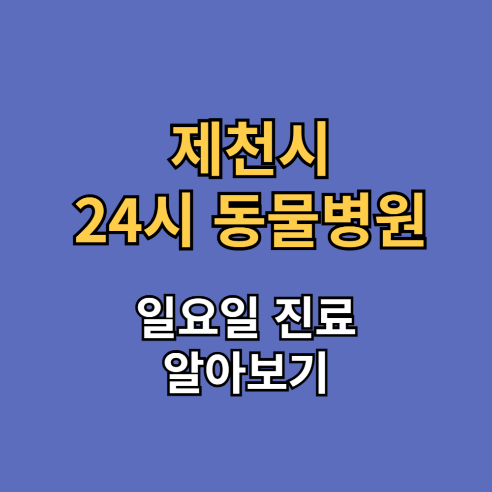 제천시 24시 동물병원
