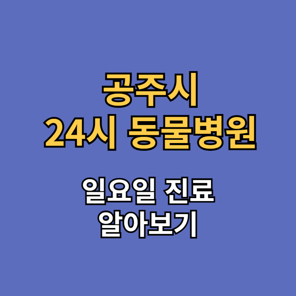 공주시 24시 동물병원