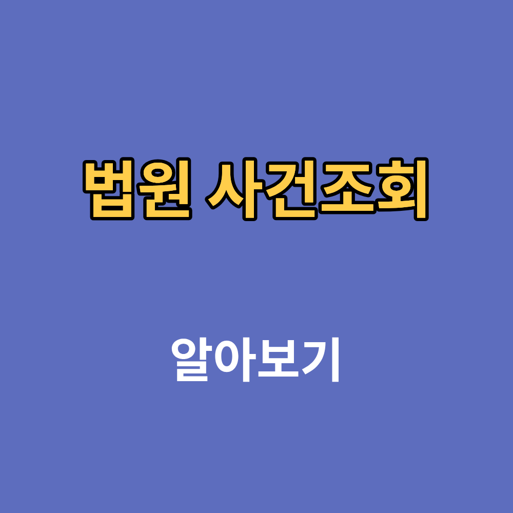 법원 사건조회