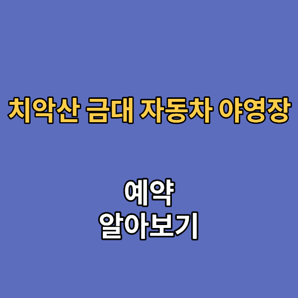 치악산 금대야영장