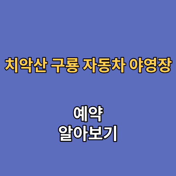 치악산 구룡 자동차 야영장
