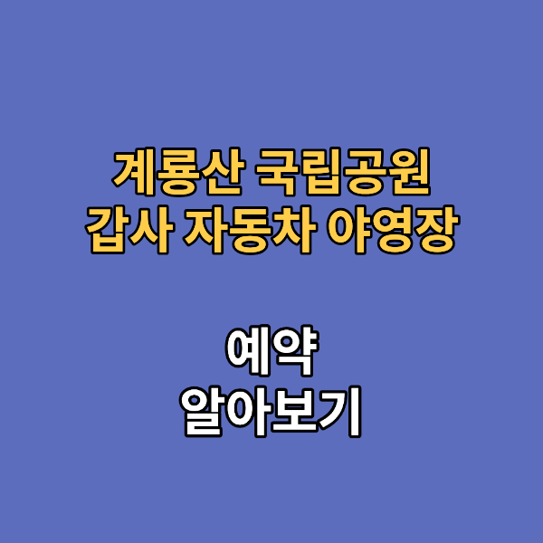 계룡산 국립공원 갑사 자동차 야영장