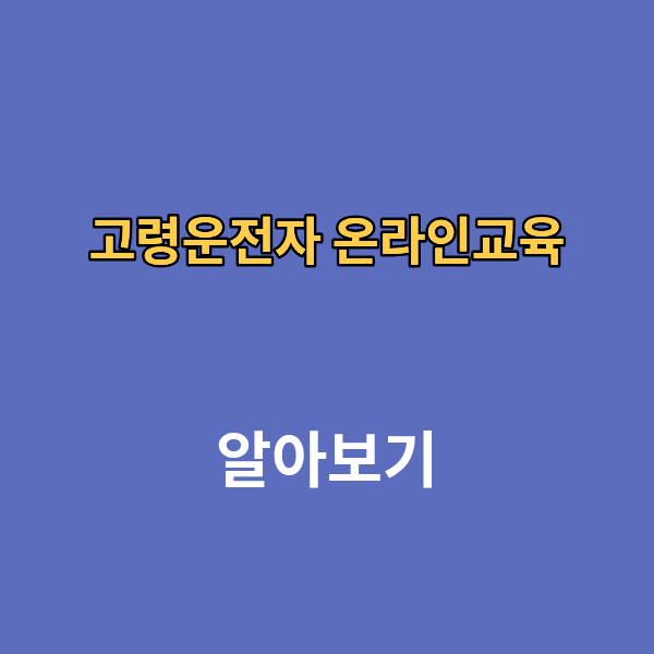고령운전자 온라인교육