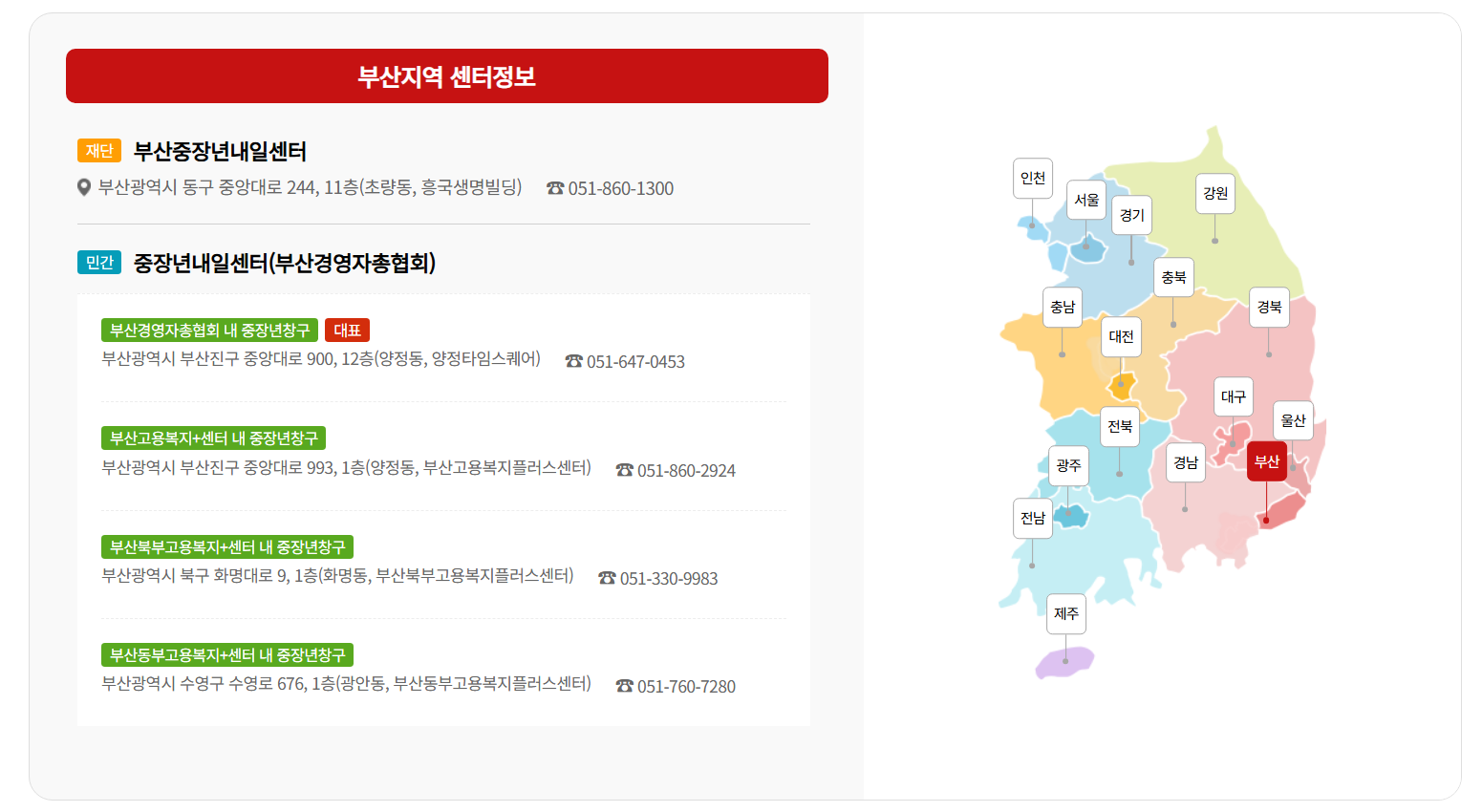 부산 중장년내일센터 대상 내용 채용