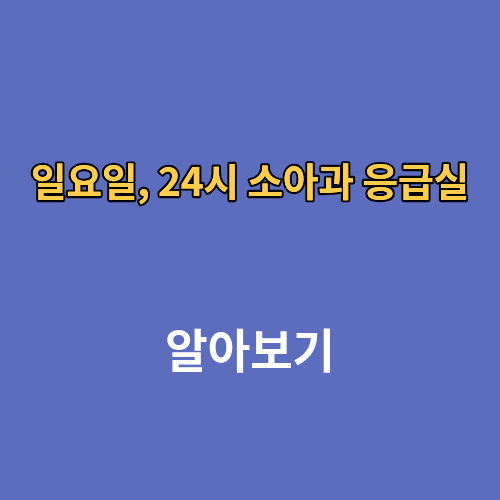 일요일, 24시 소아과 응급실 찾기