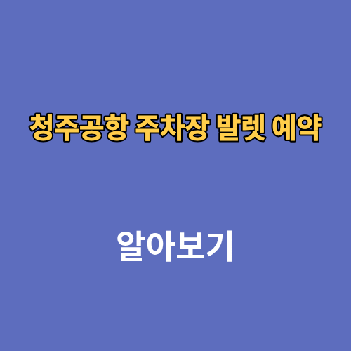 청주공항 주차장 발렛 예약 주차대행