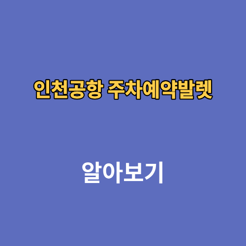 인천공항 주차예약발렛 1터미널 2터미널