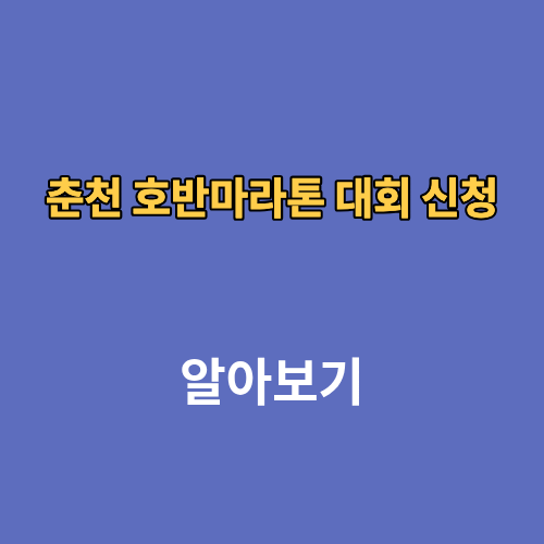 춘천 호반마라톤 대회 신청 접수 코스