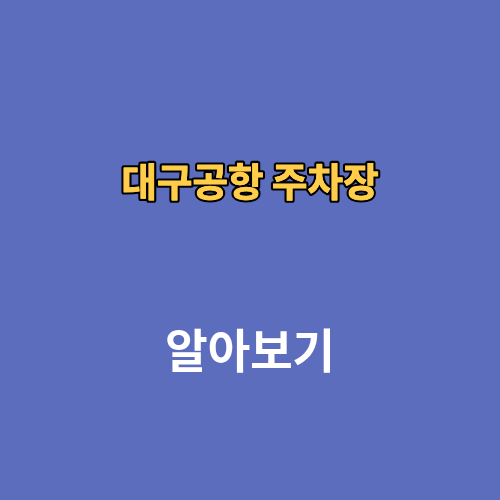 대구공항 주차장 주차요금 예약 실시간 현황