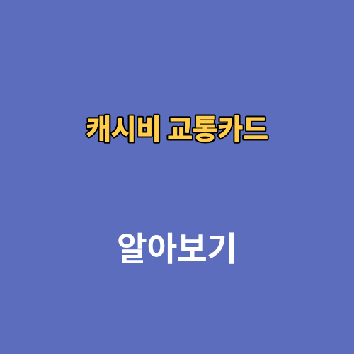 캐시비 교통카드 홈페이지 잔액조회