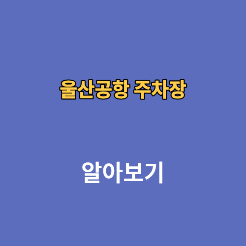 울산공항 주차장 주차비 혼잡도