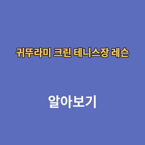 귀뚜라미 크린 테니스장 레슨 가격 주차장