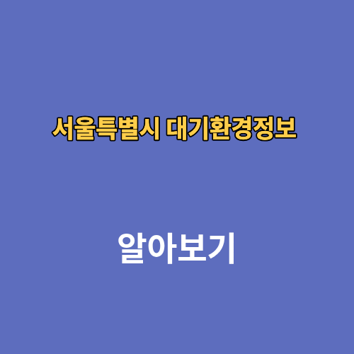서울특별시 대기환경정보 미세먼지