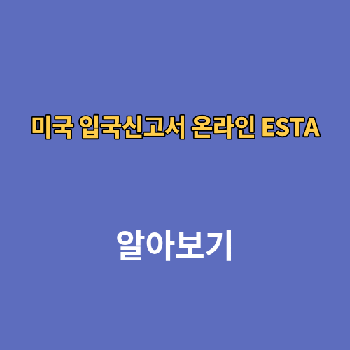 미국 입국신고서 온라인 ESTA 작성샘플