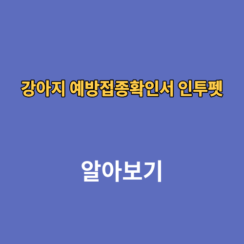 강아지 예방접종확인서 인투펫 모바일 어플 온라인 발급방법