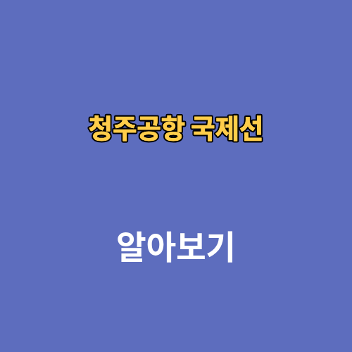 청주공항 국제선 노선정보 노선표 예약방법