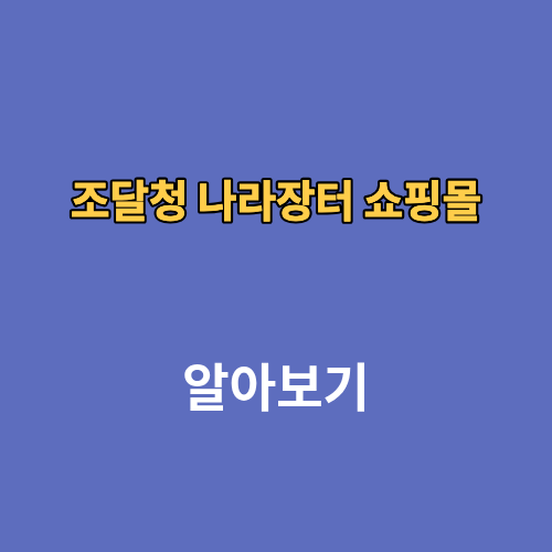 조달청 나라장터 쇼핑몰