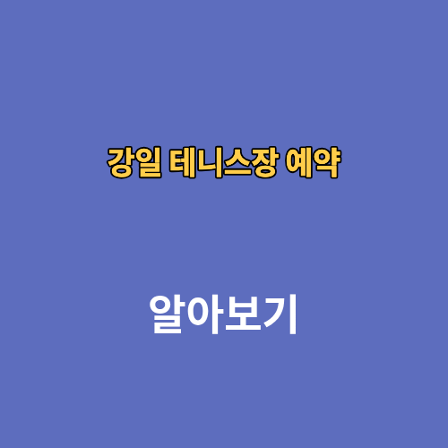 강일 테니스장 예약 레슨 주차 가격