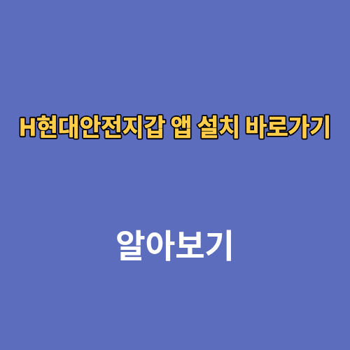H현대안전지갑 앱 설치 바로가기