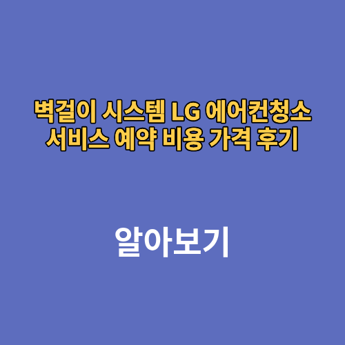 벽걸이 시스템 LG 에어컨 청소 서비스 예약 비용 가격 후기