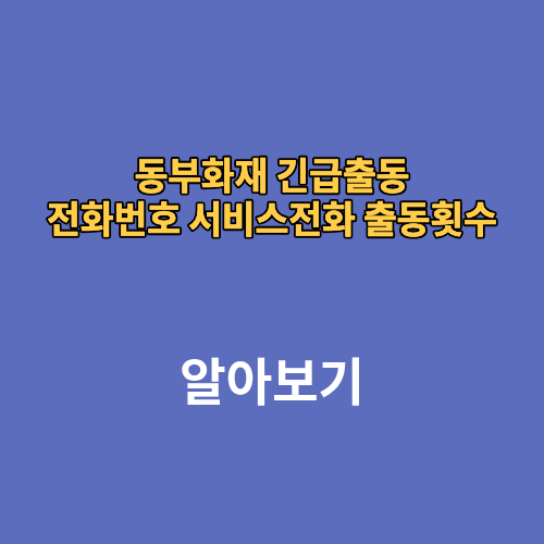 동부화재 긴급출동 전화번호 서비스전화 출동횟수