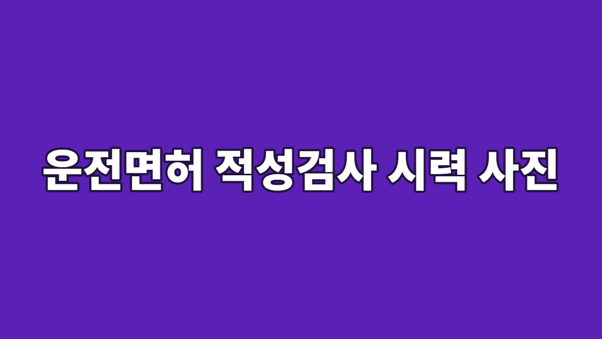 운전면허 적성검사 시력 사진