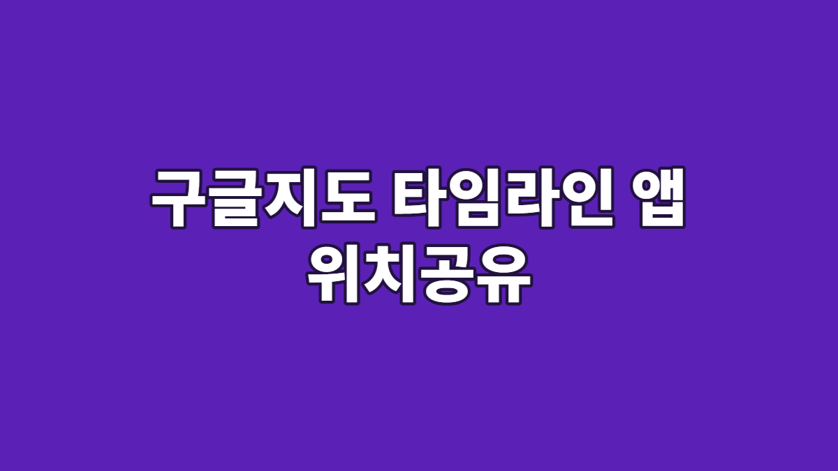 구글지도 타임라인 앱 위치공유