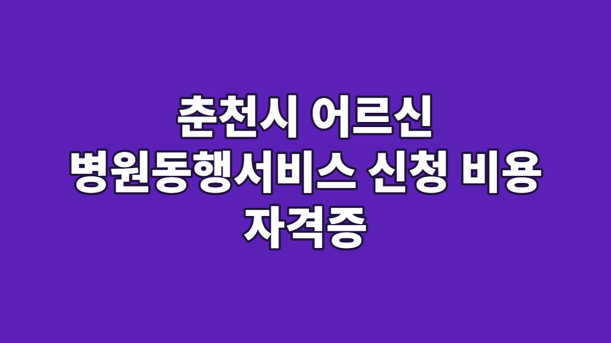 춘천시 어르신 병원동행서비스 신청 비용 자격증