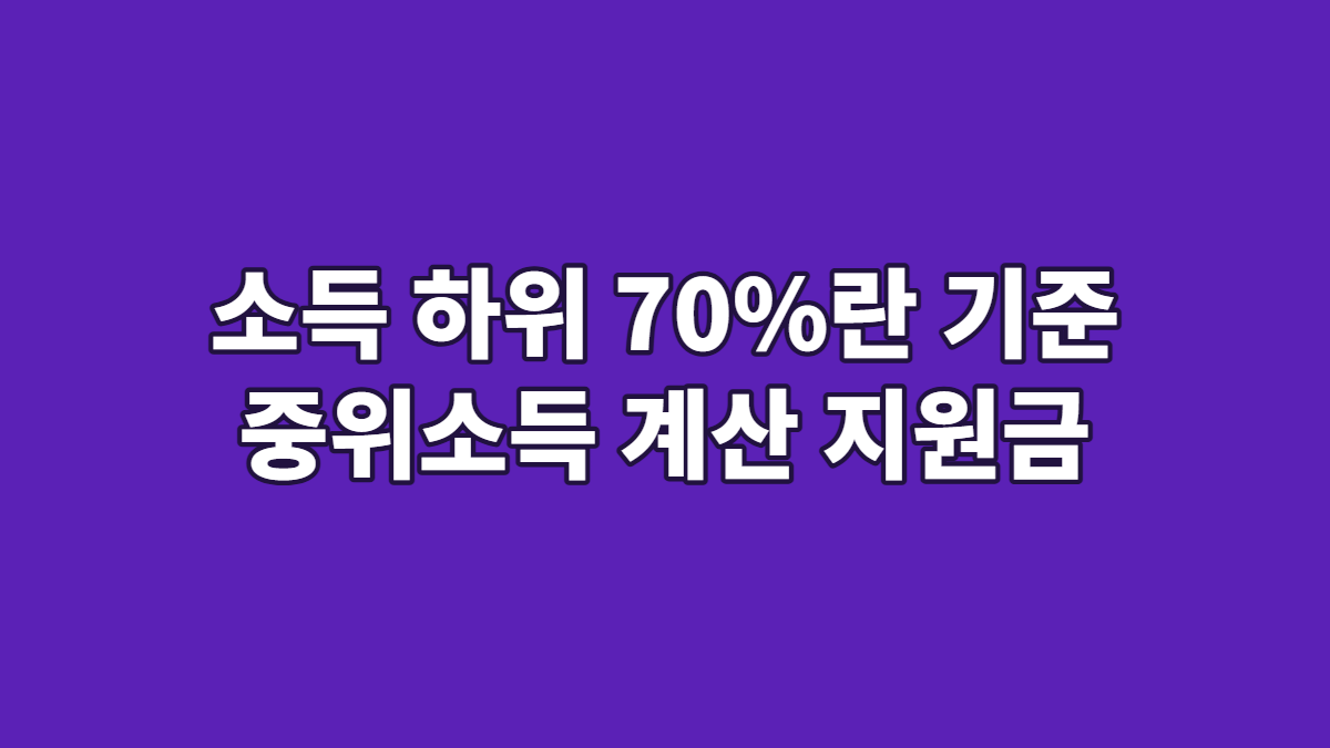 소득 하위 70%란 기준 중위소득 계산 지원금