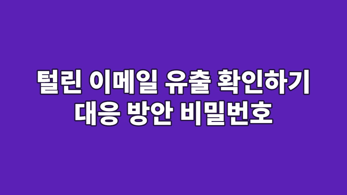 털린 이메일 유출 확인하기 대응 방안 비밀번호