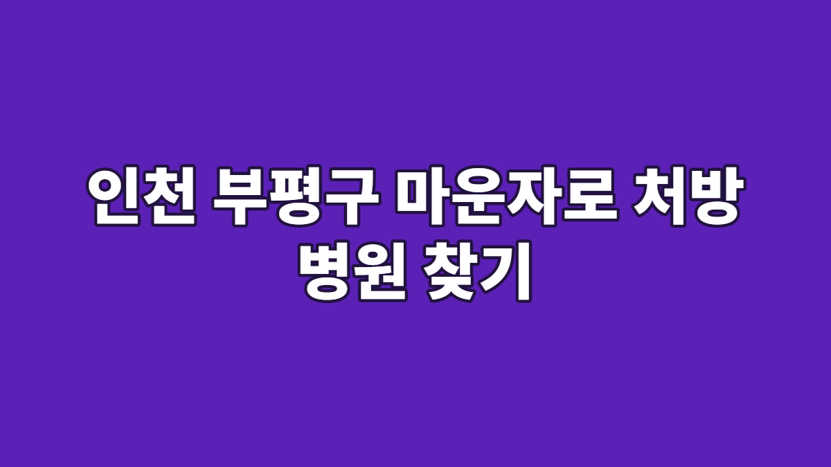 인천 부평구 마운자로 처방 병원 찾기